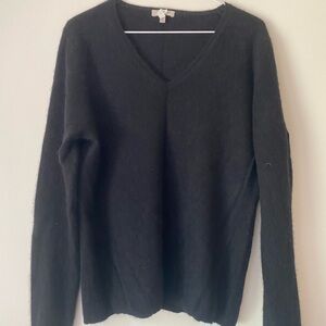 Cashmere Madison Black V-Neck Sweater